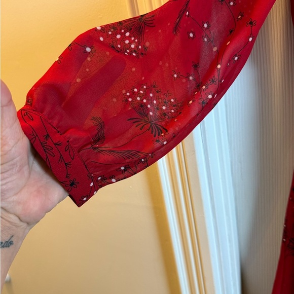 Madewell Red Floral Wrap Dress #Event #Party #Special Event - Picture 2 of 9